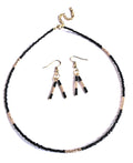 Black and gold beaded jewelry set